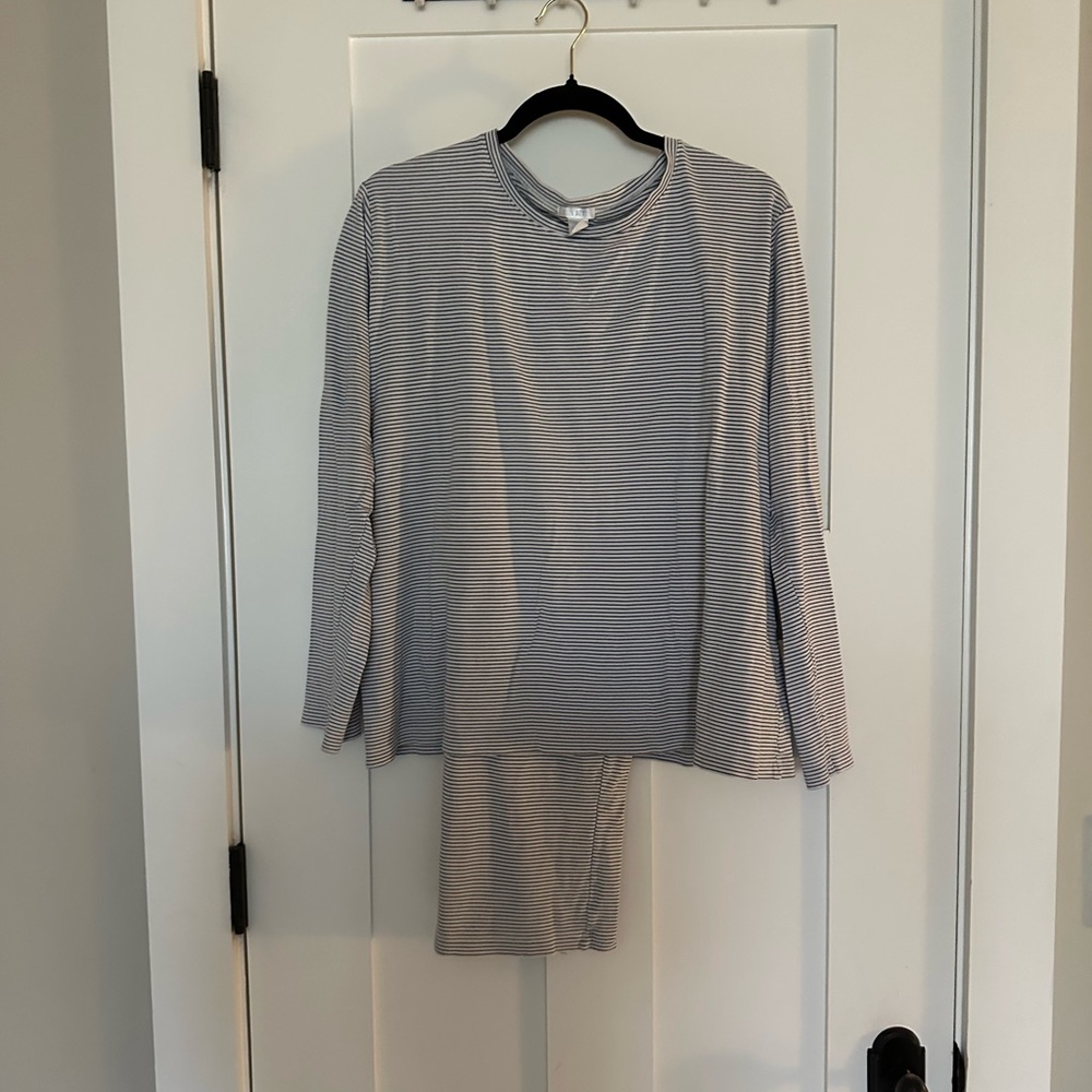 Lake Navy Stripe Long Weekend Pima Cotton Set XL